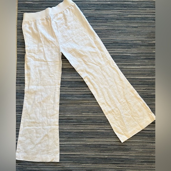 🆕Apropos Berkeley California Women’s Size M White 100% Linen Wide Flair Pants - Picture 3 of 6